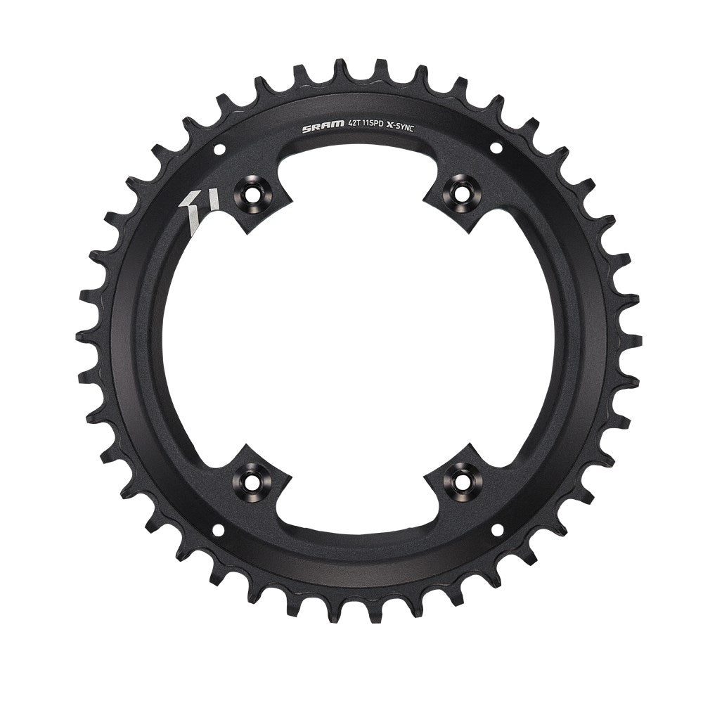 SRAM Chain Ring X-Sync 42 Tooth, 11 Speed Apex 1 Asymmetric 110 BCD Aluminium Black BB30 or GXP