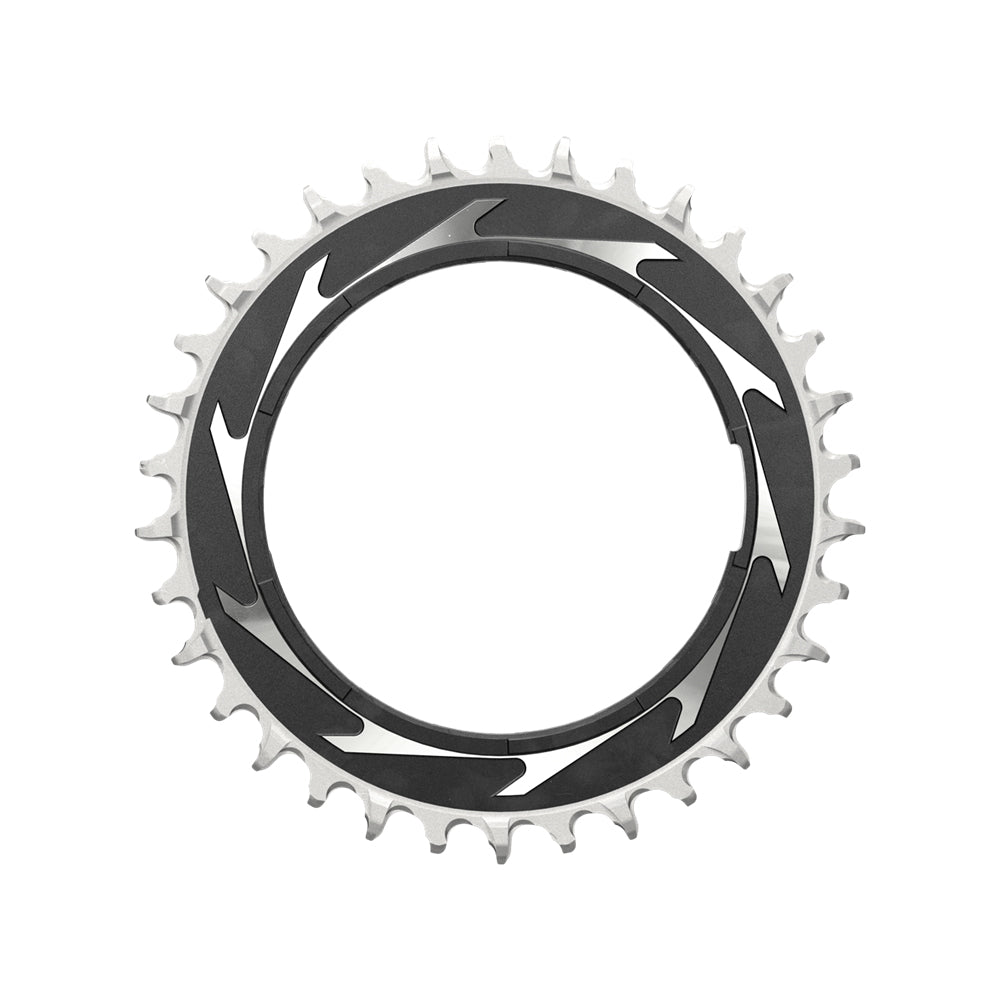 SRAM Chain Ring T-Type 34 Tooth Powermeter Threaded 3mm Offset Eagle (Including Pin Thread Backup and Screw) - Black / Silver XXSL D1