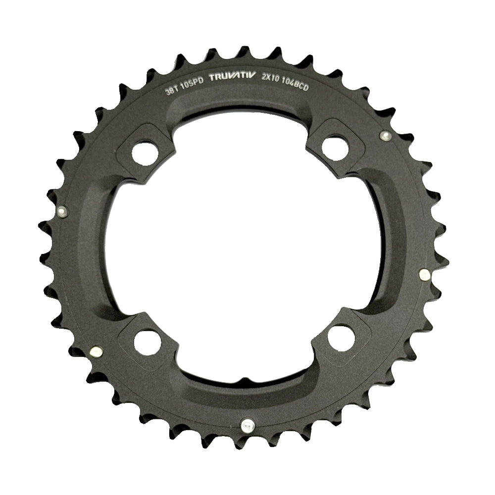 SRAM Chain Ring MTB 38 Tooth 104 S1 49 Chain Line AL5 2x10 Long Pin Blast Black (For 38/24)