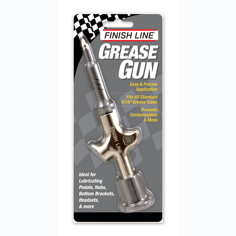 Finish Line Pro Grease Gun - Long Tip - Fits Premium Grease and Ceramic Grease Tubes