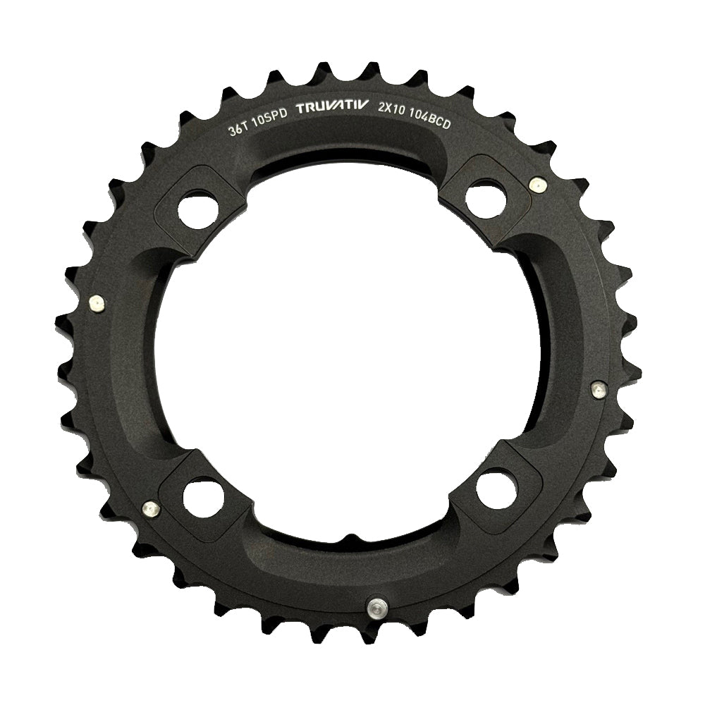 SRAM Chain Ring MTB 36 Tooth 104 S1 49 Chainline AL5 2x10 Long Pin Blast Black (For 36/22)