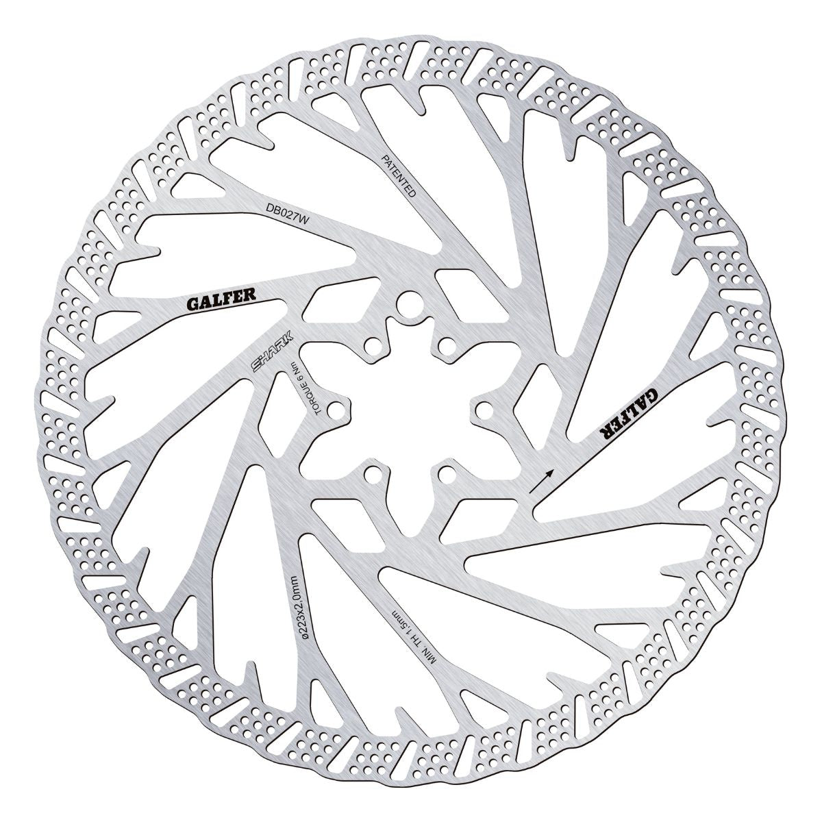 Galfer Mtb Shark Disc Rotor 6 Bolt 2 Mm