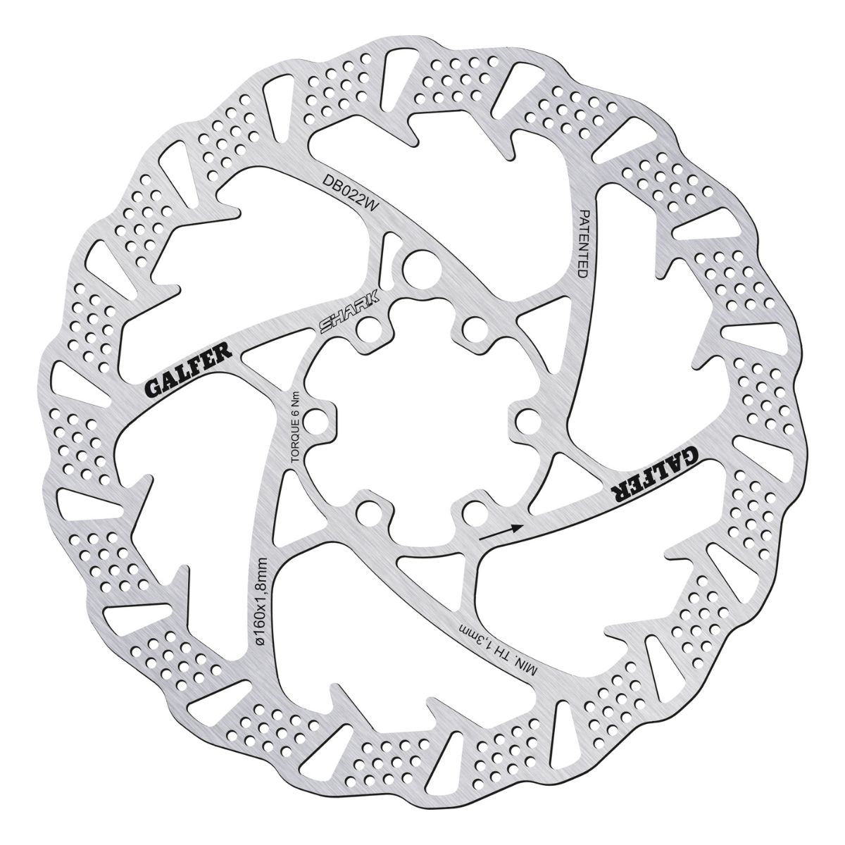 Galfer Mtb Shark Disc Rotor 6 Bolt 1.8 Mm