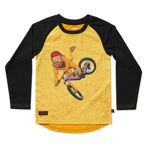 KRS_Windproof Kids MTB Jersey_Lion_front_white