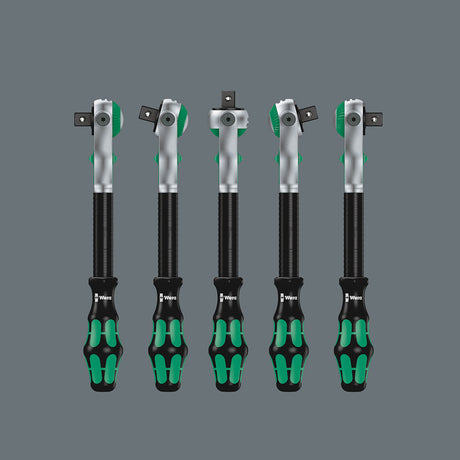 The ratchet head pivots freely and can be locked into any defined position by using the slide switch that is positioned on either side. It is even possible to work in very confined and difficult-to-access areas with enhanced hand clearance. The prede
