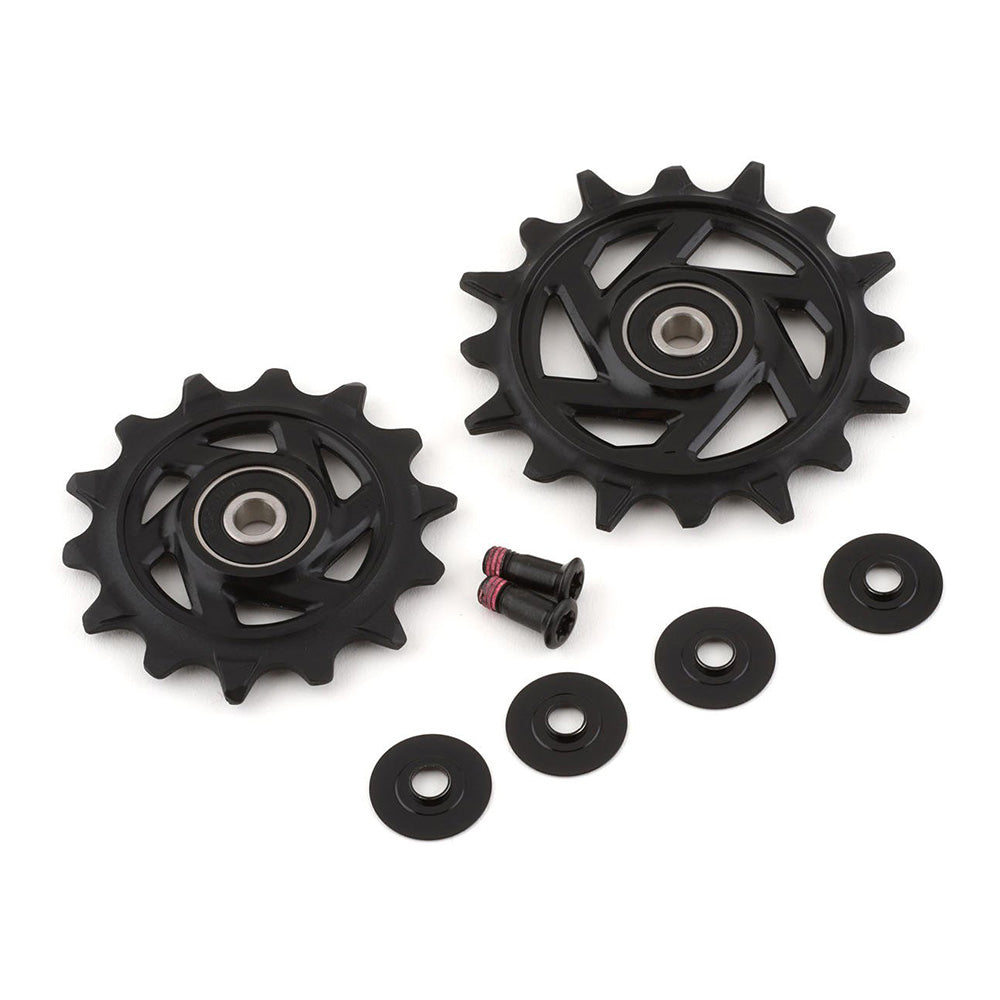 SRAM Rear Derailleur Pulley Kit X0 T-Type Eagle AXS - (Includes 14 Tooth Upper and 16 Tooth Spider Pulley, 2 Stainless Steel Pulley Screws)
