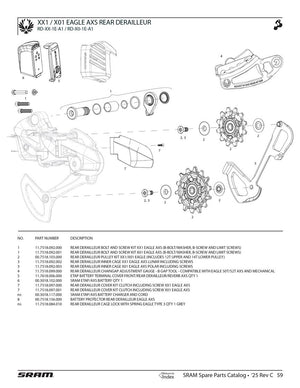 SRAM XX1/XO1 AXS Rear Derailleur Parts