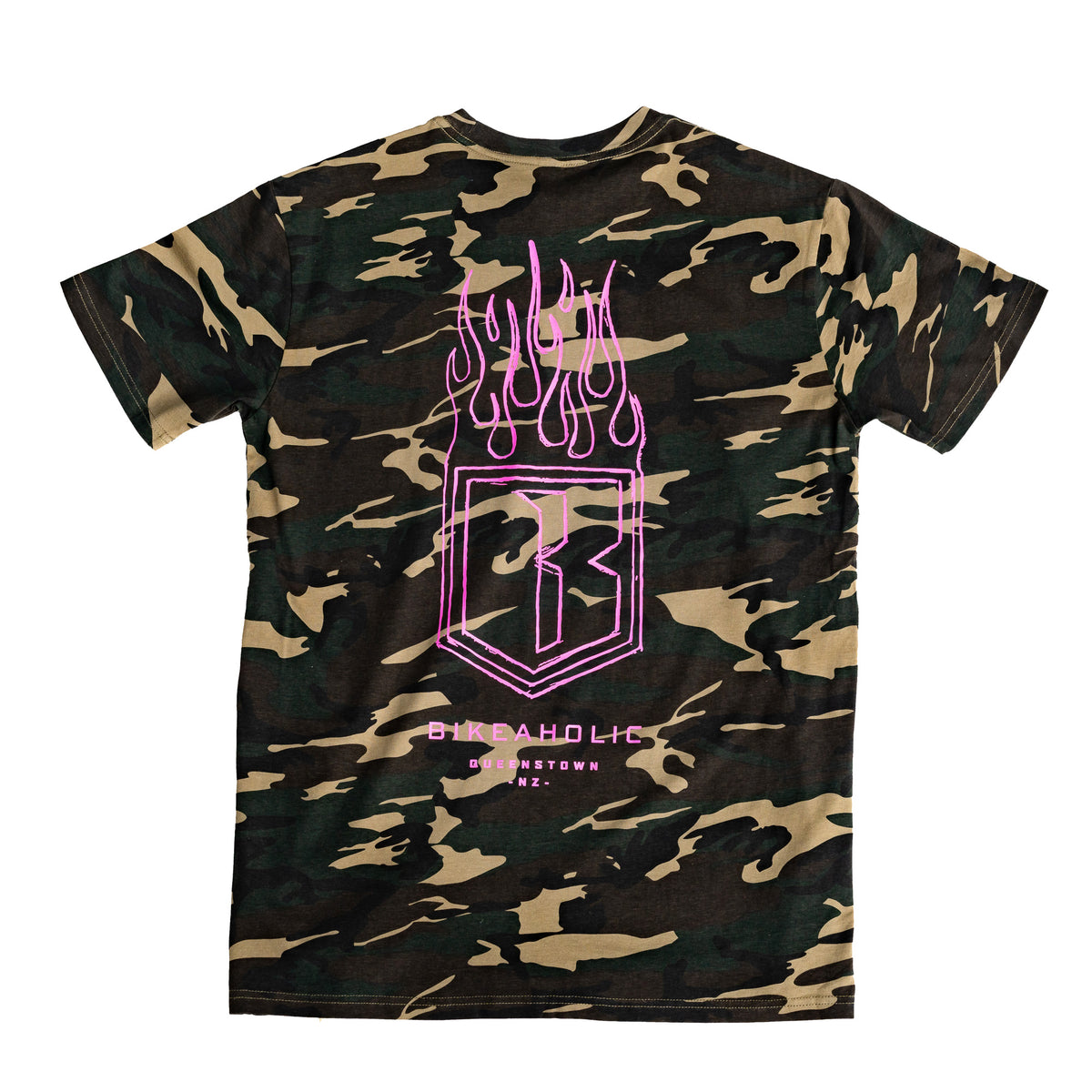 Bikeaholic Camo Flamin Tee Limited Edition