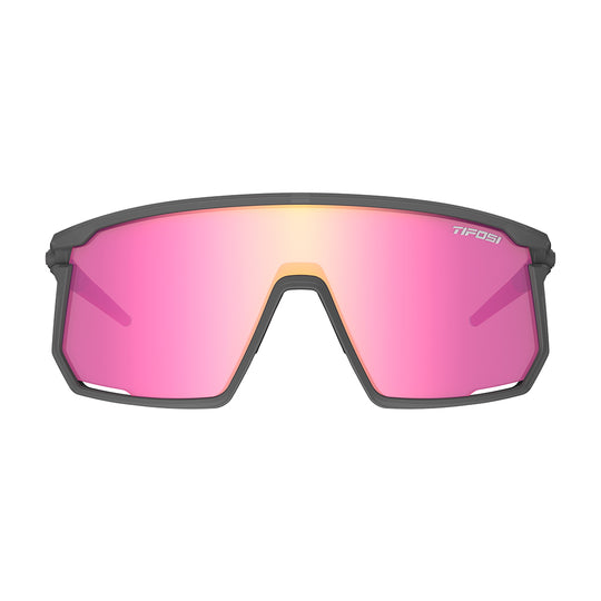 Tifosi Moab Sunglasses Satin Vapor with Clarion Sunset Pink AC Red and Clear Lens

