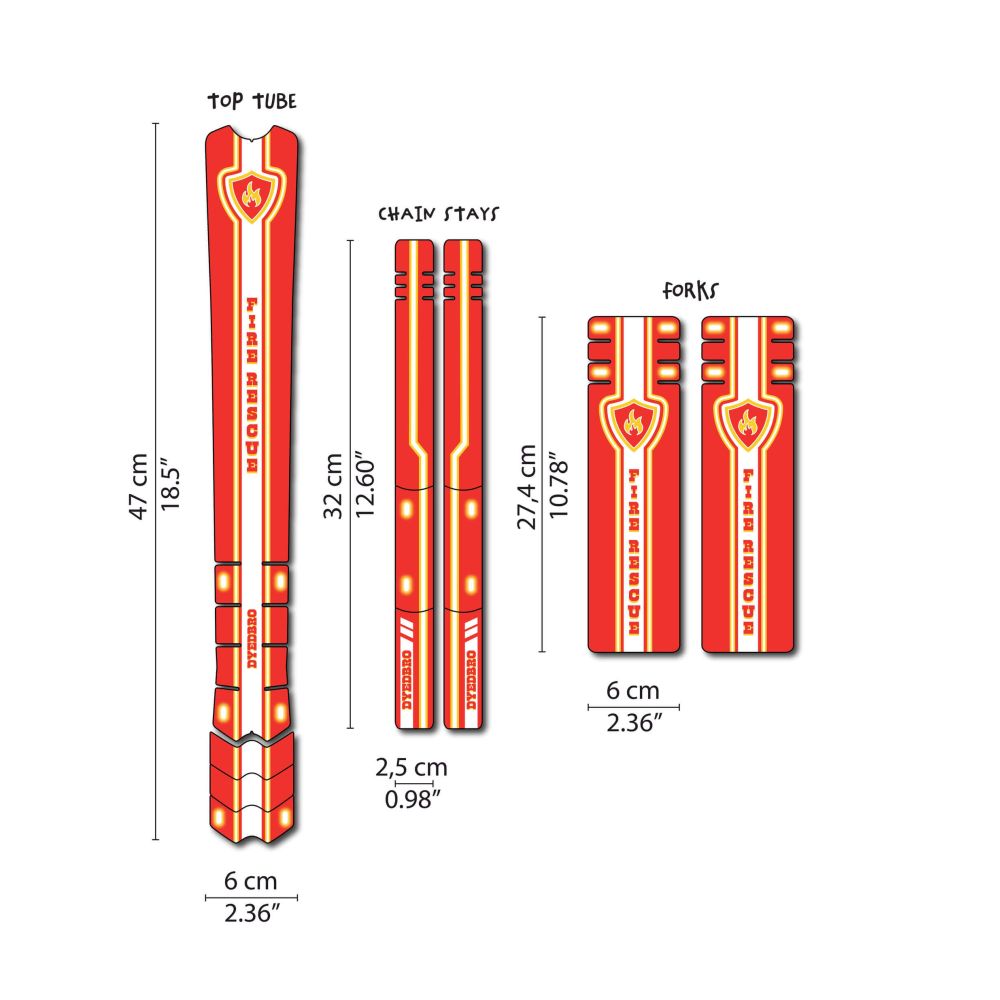 Dyedbro Kids Frame Protection Fire Rescue Pattern