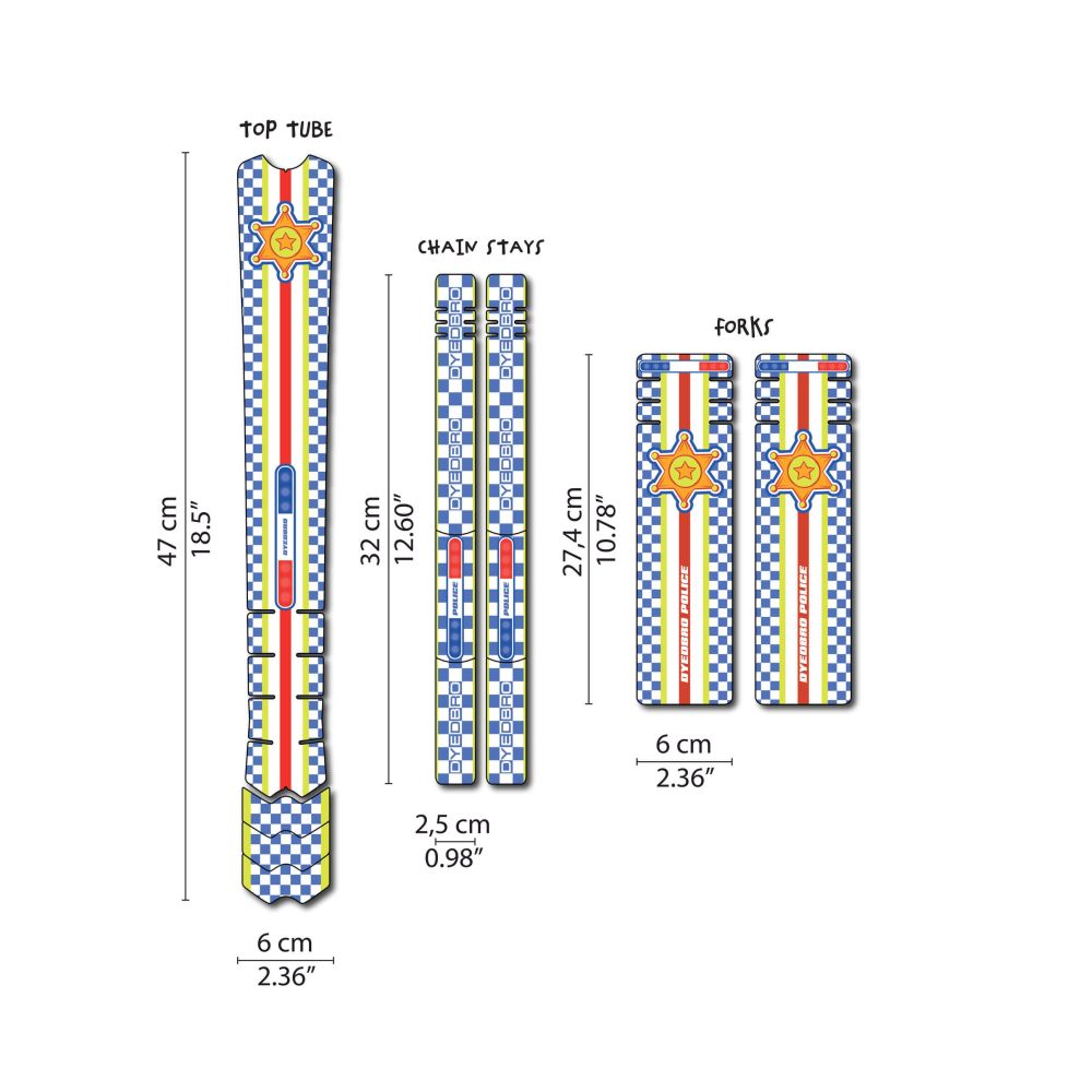 Dyedbro Kids Frame Protection Police Pattern