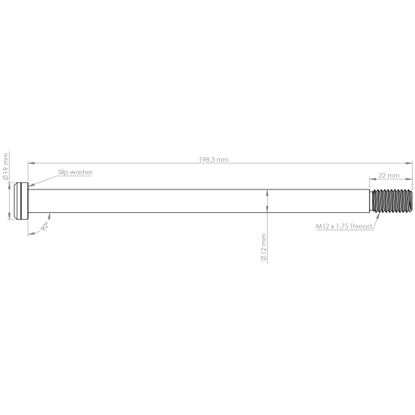 Burgtec Trek 198.3mm Rear Axle